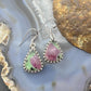 Sterling Silver Southwestern Style Teardrop Ruby Zoisite Dangle Earrings For Women