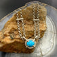 Carolyn Pollack Sterling Silver Turquoise on 16.5" Double Link Chain Necklace For Women