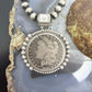1881 Genuine 90% Silver Morgan Dollar Decorated Unisex Sterling Silver Pendant