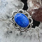 Quoc Turquoise Inc. Sterling Silver Oval Denim Lapis Decorated Ring Size 5 For Women