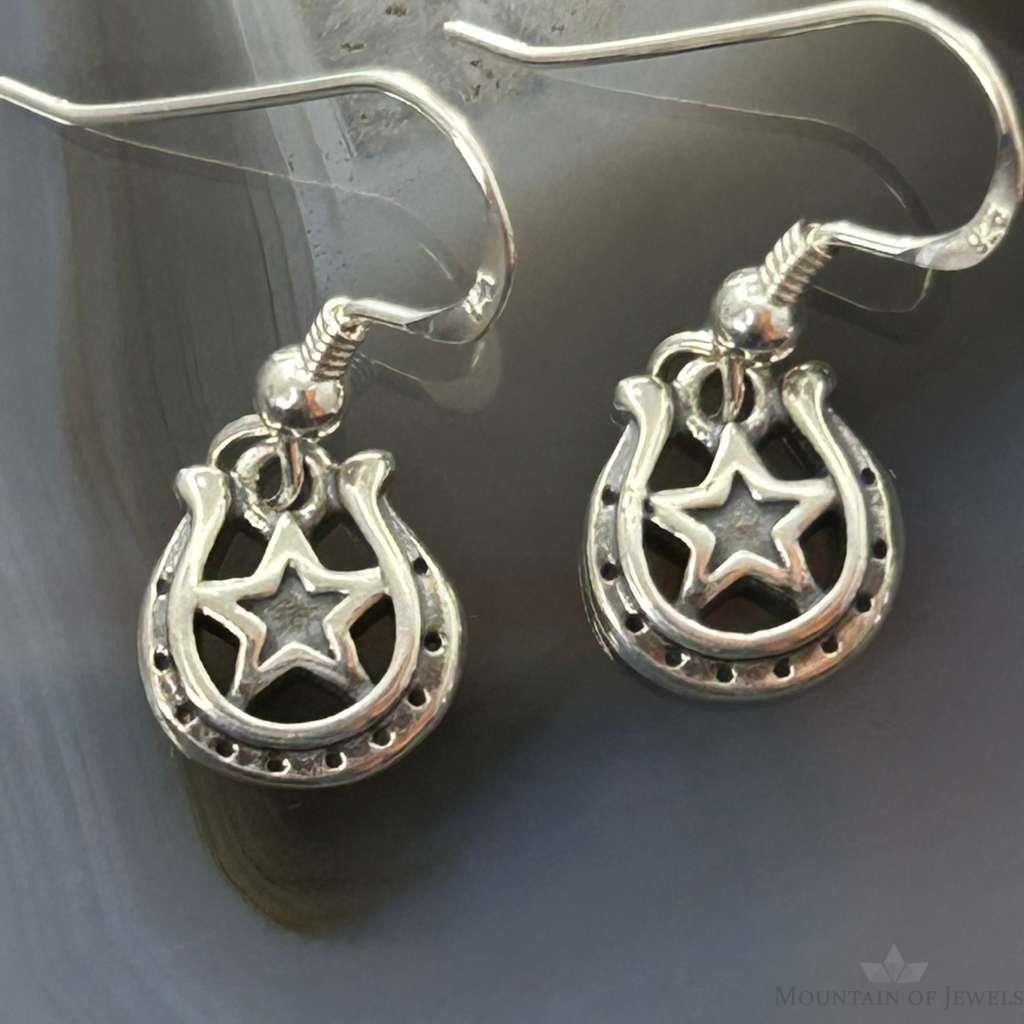 Carolyn Pollack Sterling Silver Horseshoe Dangle Earrings For Women
