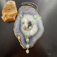 Sterling Silver Southwestern Style Oval Turquoise #8 Lariat 28" Necklace For Women