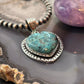 Sterling Silver Southwestern Style Chrysocolla Heart Pendant For Women #1