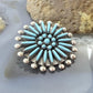 Sibert Bowannie Native American Sterling Silver Needlepoint Turquoise Brooch/Pendant For Women