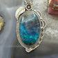 Sterling Silver Southwestern Style Elongated Shattuckite Decorated Pendant For Women