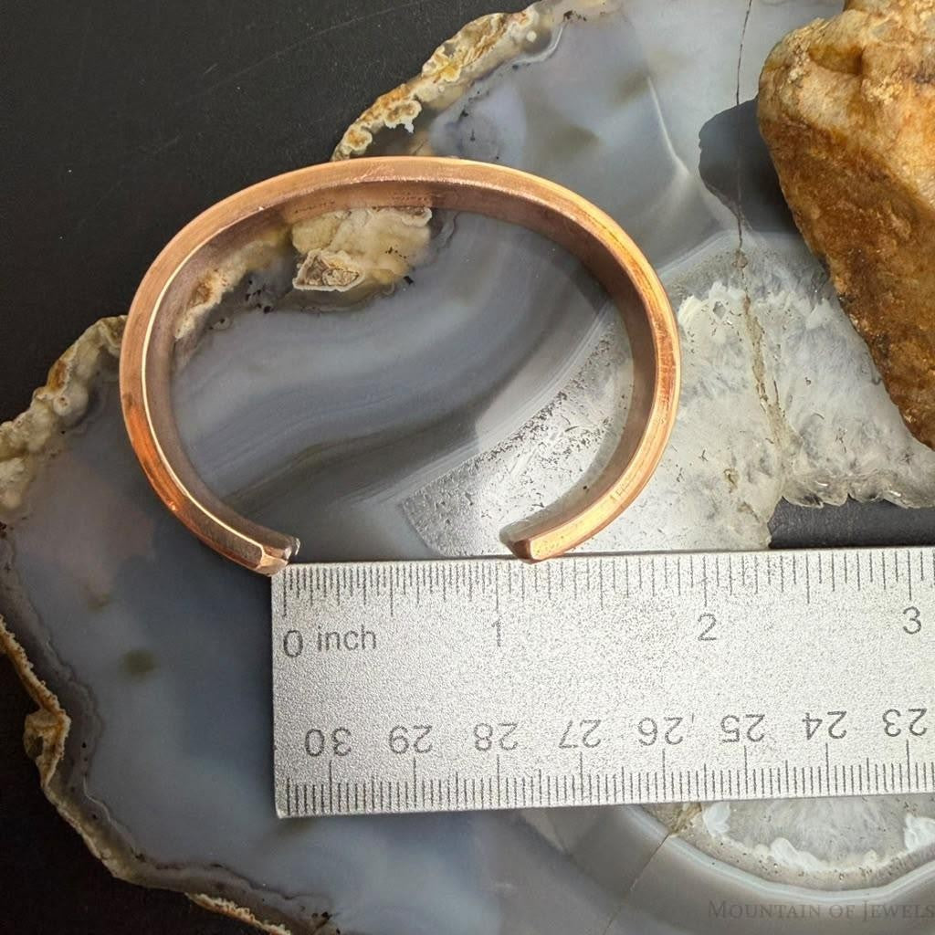 Wylie Secatero Navajo Sterling Silver & Copper Stamped Bracelet For Women #3