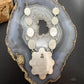 Sterling Silver Southwestern Style Spiny Oyster & Turquoise Cluster Lariat 22" Necklace For Women