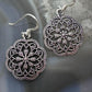 Sterling Silver Lattice Floral Design Dangle Earrings For Women