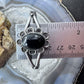 Vintage Signed Native American Sterling Silver Oval Onyx Decorated Bracelet For Women