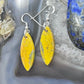 Sterling Silver Marquise Bumblebee Jasper Slab Dangle Earrings For Women #171