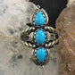 Carolyn Pollack Sterling Silver 3 Turquoise Split Shank Ring In Variety of Sizes