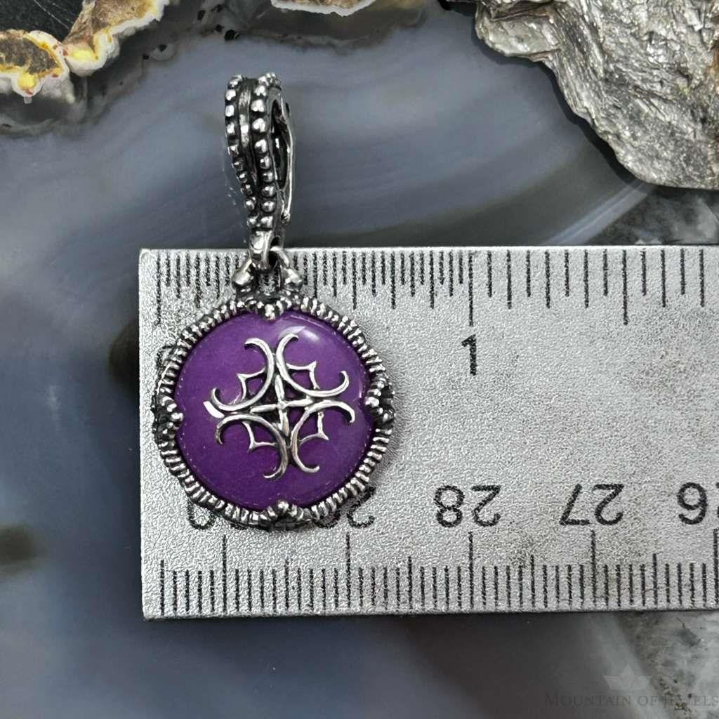 Carolyn Pollack Sterling Silver Fuchia Reversable Enhancer Pendant For Women