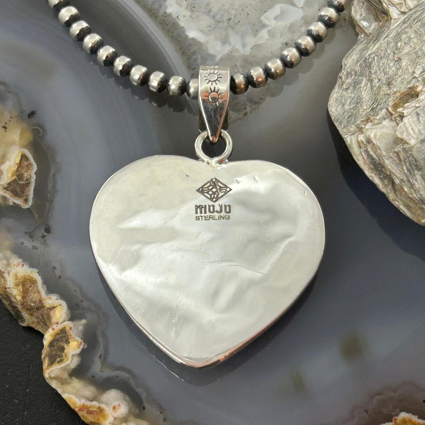 Sterling Silver Southwestern Style Turquoise Spiny Oyster Heart Pendant For Women #1