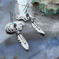 Native American Sterling Silver Horse w/Turquoise & Feather Dangle Earrings For Women