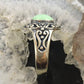 Carolyn Pollack Sterling Silver Oval Variscite Decorated Floral Ring For Women