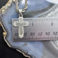 Vintage Sterling Silver Unisex Cross Pendant With 23" Rope Chain Necklace