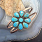 Copper Southwestern Style Teardrop Mohave Turquoise Cluster Bracelet For Women