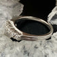 14K White Gold 5 Diamonds Engagement Ring Size 6.5 For Bridal For Fiancee
