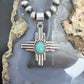 Sterling Silver Southwestern Style Oval Mohave Turquoise Unisex Zia Pendant #3