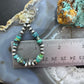 Sterling Silver Southwestern Style Navajo Pearl & Turquoise Bead Hoop Earrings For Women