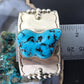 D.D Baca Native American Sterling Silver Heavy Chunky Turquoise Bracelet