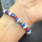 Carolyn Pollack Sterling Silver Multi Gemstone Bead w/Texas Flag Charm Bracelet For Women