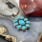 Sterling Silver Southwestern Style Mohave Turquoise Cluster Pendant For Women