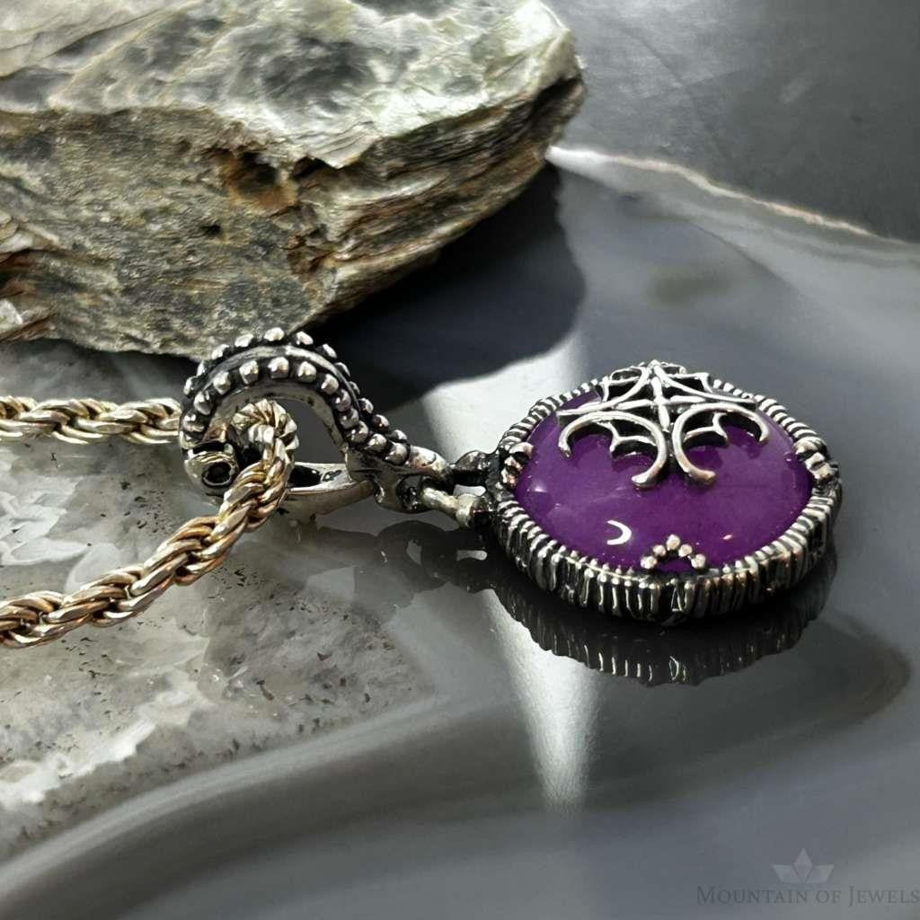 Carolyn Pollack Sterling Silver Fuchia Reversable Enhancer Pendant For Women