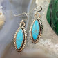 Native American Sterling Silver Marquise Turquoise Dangle Earrings For Women