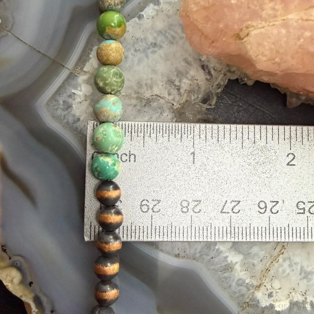 Southwestern Style 6mm Copper Navajo Pearl w/Hubei Turquoise Beads Necklace For Women