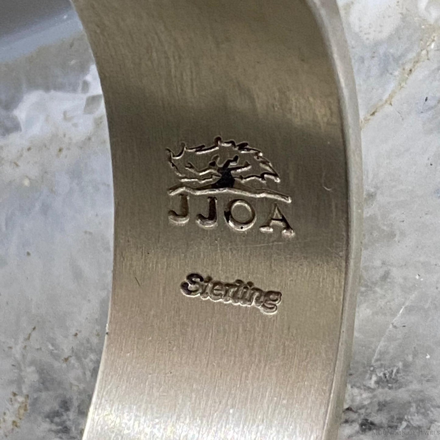 J J Otero Native American Sterling Silver Stamped Stackable Bracelet For Women