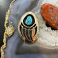 Vintage Native American Silver Turquoise Shadowbox Bear Claw Brooch For Women