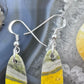 Sterling Silver Oval Bumblebee Jasper Slab Dangle Earrings For Women #169