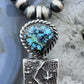 Cheyenne Custer Navajo Native American Sterling Silver & Turquoise Maiden Tufa Cast Unisex Pendant