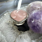 Sterling Silver Southwestern Style Pink Quartz Heart Ring For Women
