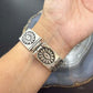 Vintage Kay Yazzie Native American Sterling Silver Overlay Link Bracelet For Women