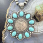 Genuine 1945 90% Silver Walking Liberty Half Dollar Coin w/Turquoise Unisex Pendant