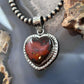 Sterling Silver Southwestern Style Seam Agate Heart Decorated Pendant For Women #1