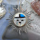 Vintage Signed Native American Sterling Silver Multistone Inlay Sunface Pendant/Brooch