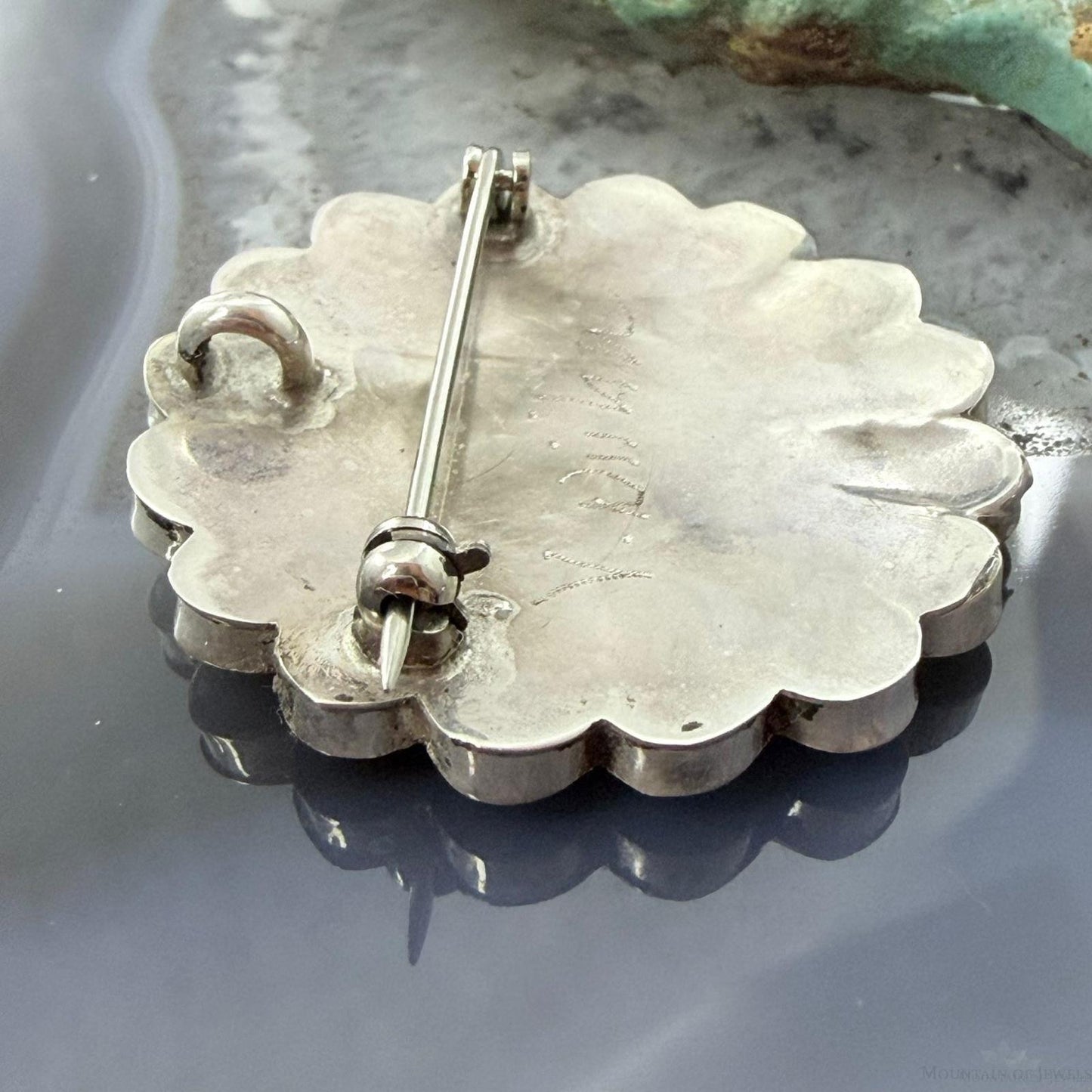 Verden Niiha Zuni Sterling Multistone Inlay Sunface Pendant/Brooch For Women