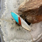 Vintage Native American Silver Marquise Multi Stone Channel Inlay Ring Size 7