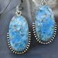 Sterling Silver Southwestern Style Oval Blue Apatite Dangle Earrings For Women