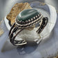 Vintage Taos Pueblo Native American Sterling Silver Malachite Bracelet For Women