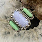 Carolyn Pollack Southwestern Style Sterling Silver Blue Lace Agate & Green Variscite Ring For Women