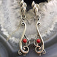 Carolyn Pollack Sterling Silver Coral Dot Swirly Dangle Earrings For Women