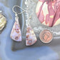 Sterling Silver Triangle Saganite Agate Slab Dangle Earrings For Women #122