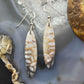 Sterling Silver Marquise Ocean Jasper Slab Dangle Earrings For Women #144