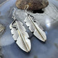 Chris Charley Native American Sterling Silver Large Feather Dangle Earrings For Women