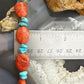 Carolyn Pollack Sterling Silver Turquoise &Coral Beads Decorated16"-19" Necklace For Women