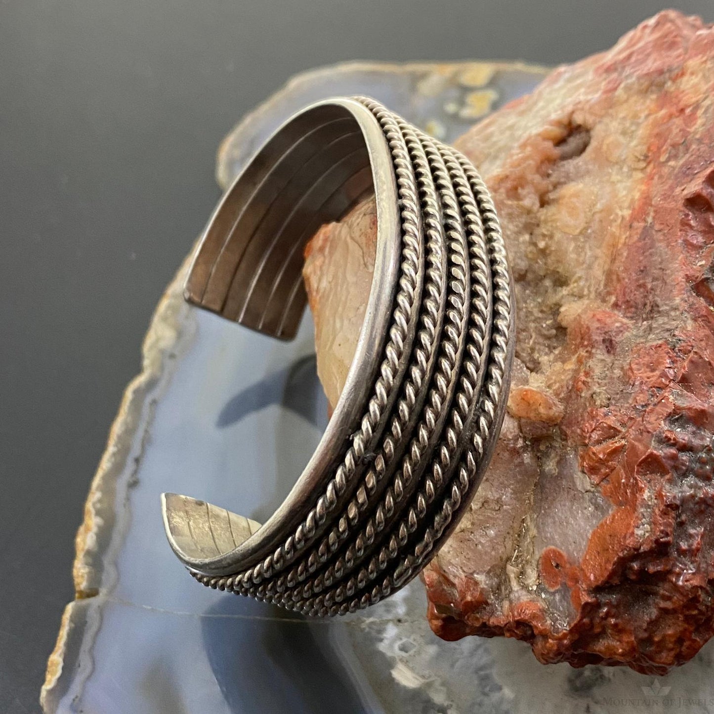 Johnny Frank Vintage Native American Sterling Silver Coil Stackable Bracelet